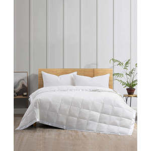 Unikome Oversize Lightweight White Down Blanket with Satin Trim, Full - White